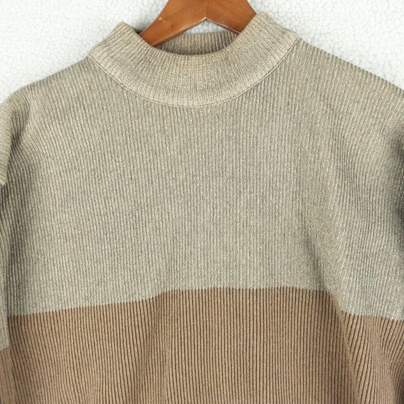 Blue Willis Denmark Sweater Womens Large Beige Striped Crew Oversized Ribbed - Picture 2 of 9